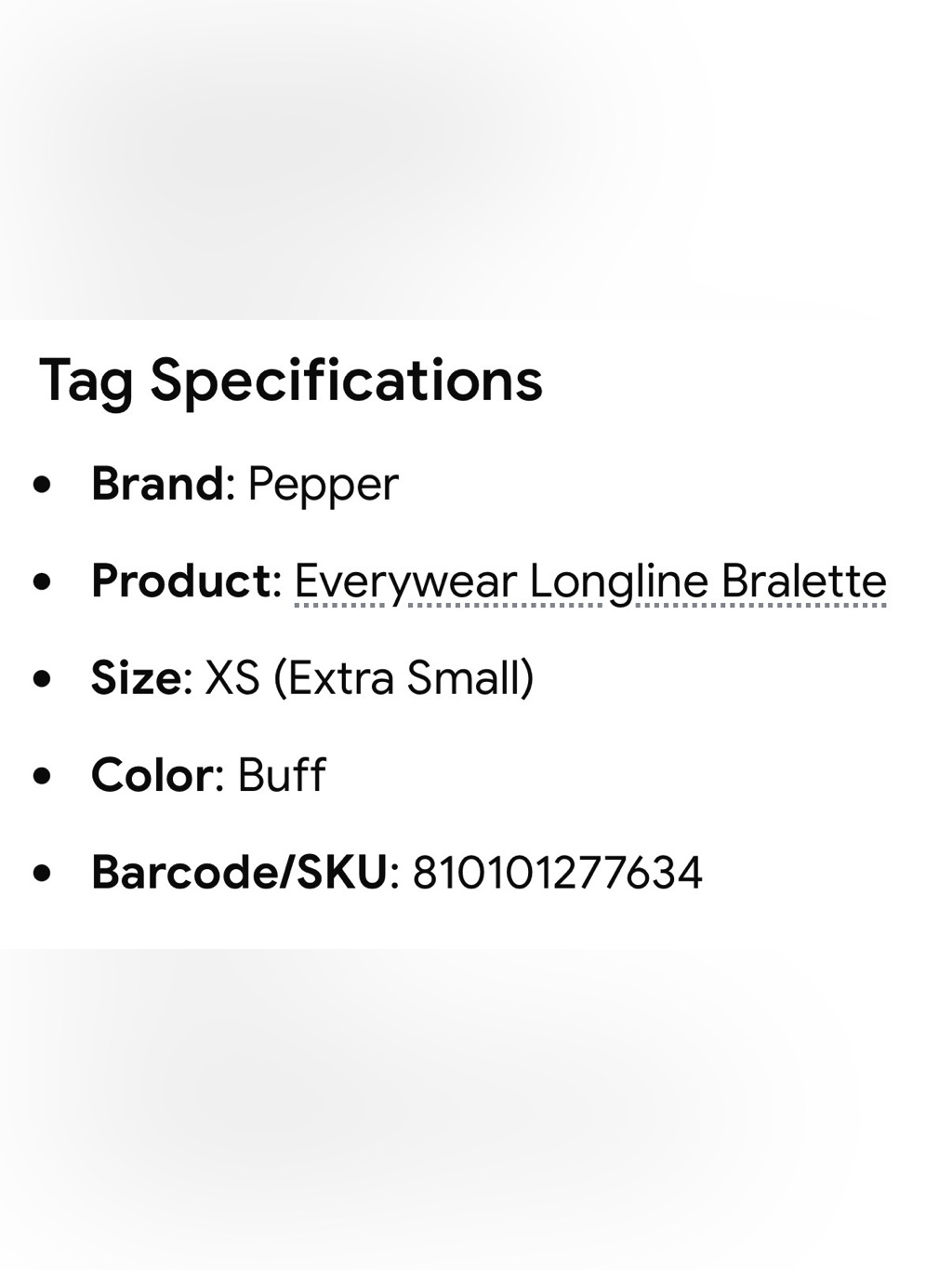 Nwt Pepper Everywear Longline Bralette In Buff, Xs — image 3 of 8